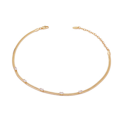 Brass Snake Bones Chain Necklace Neckband Necklace
