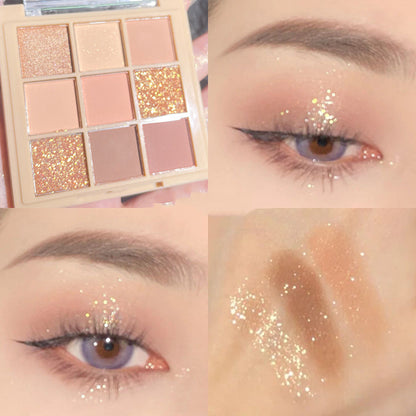 Women's Fashion Nine Color Matte Glitter Eyeshadow Palette