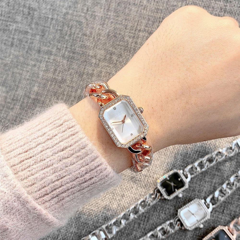 Luxury Classic Style Rectangular Women's Quartz Watch