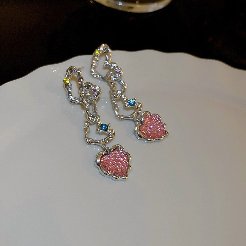 Women's Fashion Heart-shaped Zircon Ear Clip Earrings