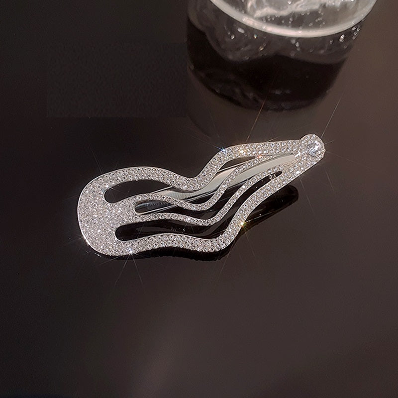 Irregular Lines Bang Sweet Cool Full Diamond Side Clip