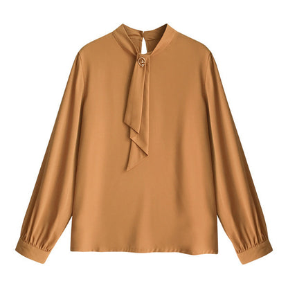 Loose Lantern Sleeve Chiffon Shirt Women's Long Sleeve