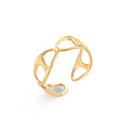 Stainless Steel Plated 18K Gold Finger Ring Jewelry For Women
