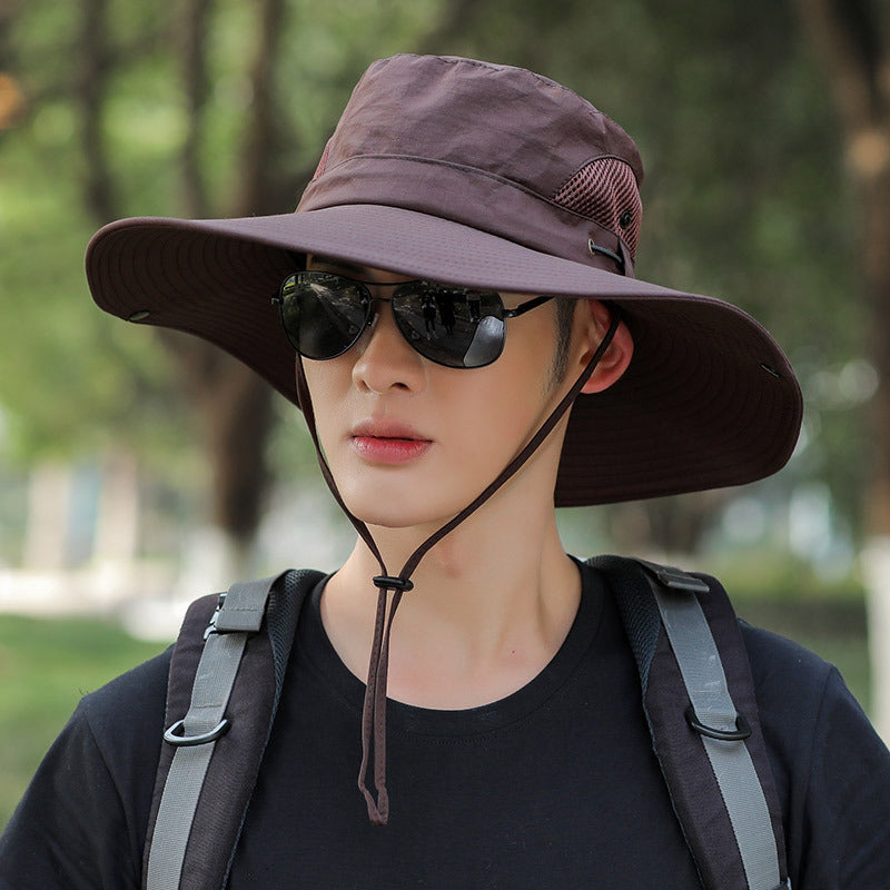 Men's Big Brim Sun Protection Fishing Fisherman Hat