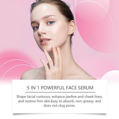 Jaysuing 5 In 1 Moisturizing Essence, Moisturizing, Firming And Repairing Facial Skin Elastic Moisture Lock And Shine Serum