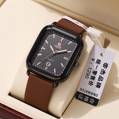 New Large Dial Square Silicone Unisex Couple Watch