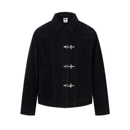 Deconstructed Jacket Design Mens Cropped Relaxed-fit Casual Outerwear