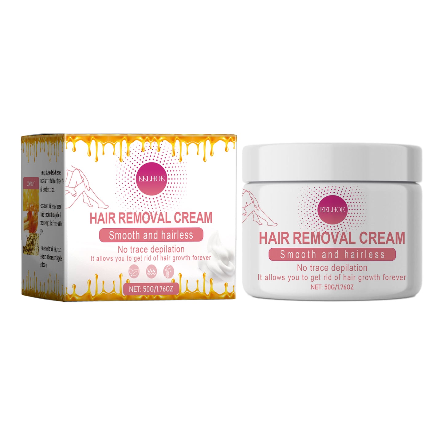 EELHOE Hair Removal Cream, Underarm Leg Hand Hair Removal Mild Non-Irritating Smooth Delicate Skin Clean