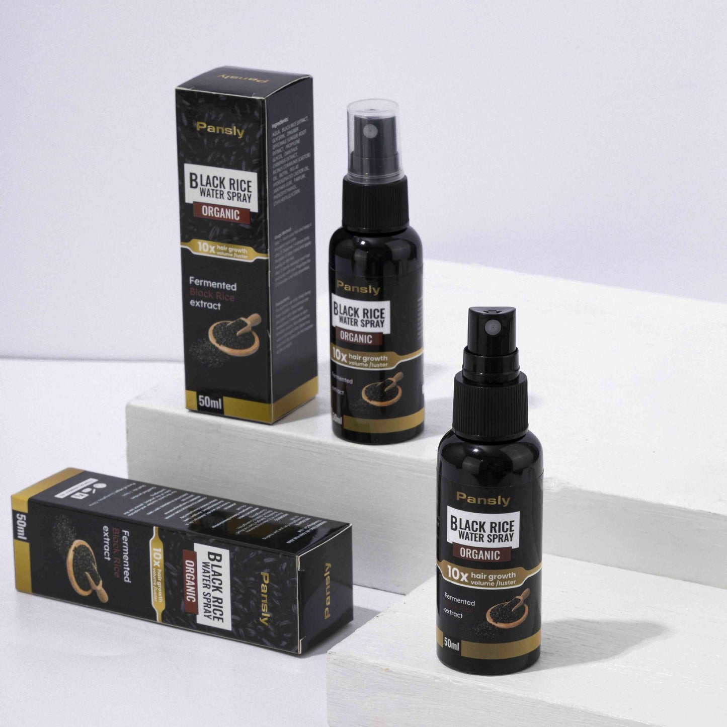 Cross-border In Stock Black Rice Hair Spray Gentle Nourishing Scalp Soft Hair Care Nutrient Solution