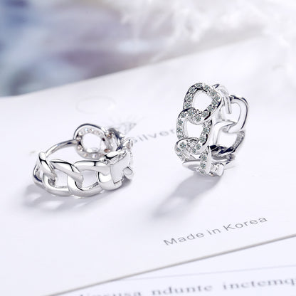 Ear Clip Personality Hollow Out Zircon Inlaid Diamond Fashion Earrings Ear Clips
