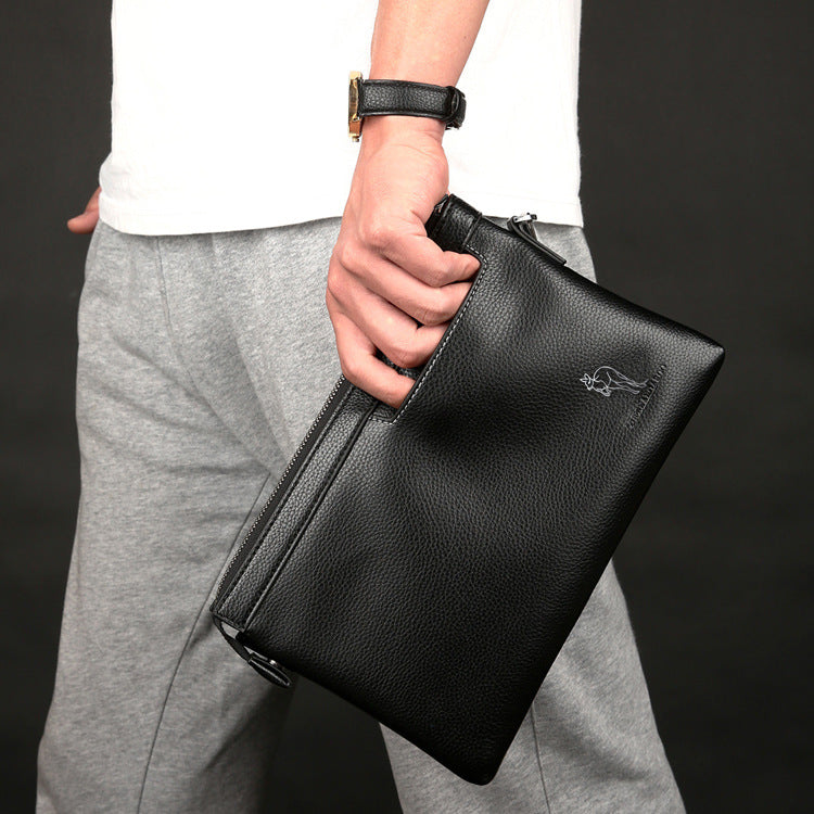 Men's soft leather clutch