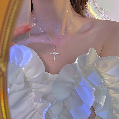 Asterism Cross Necklace For Women