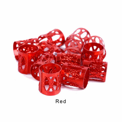 Aluminum Hollow Embossed Dreadlocks Buckle Dreadlocks Hair Extension Ring Hair Braid Cuff