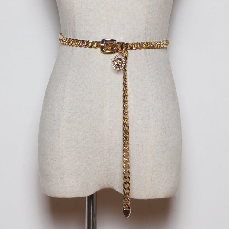 Thin Waist Chain Shirt Dress Belt Metal Chain