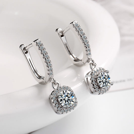 Ear Clip Women's Diamond Inlaid Short Hollow Zircon Earrings