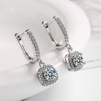 Ear Clip Women's Diamond Inlaid Short Hollow Zircon Earrings