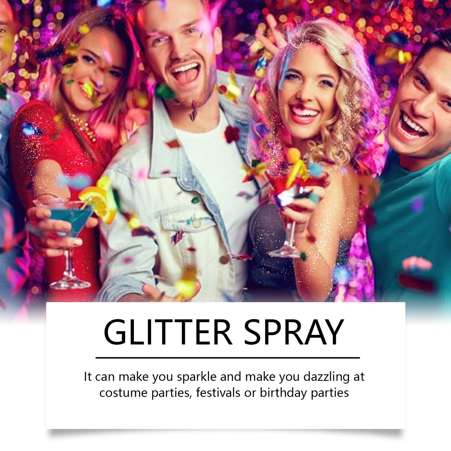 Eelhope Sparkly Glitter Spray, Hair Body Highlight Shimmer Prom Festival Bash Glitter Spray
