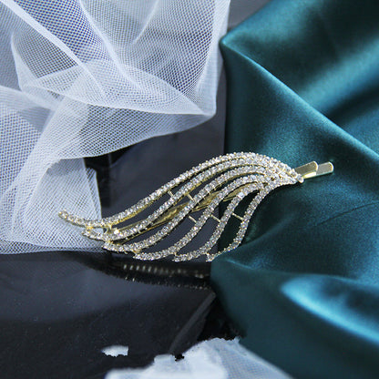 Wing hairpin shines rhinestone girl word clip hairpin