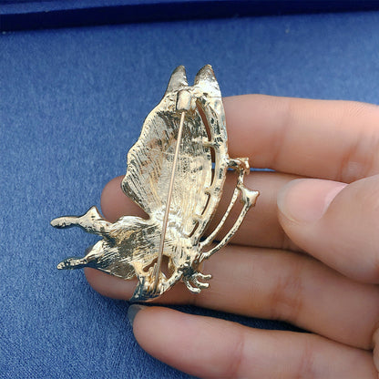 Freshwater Pearl Faux Enamel Painted Butterfly Brooch