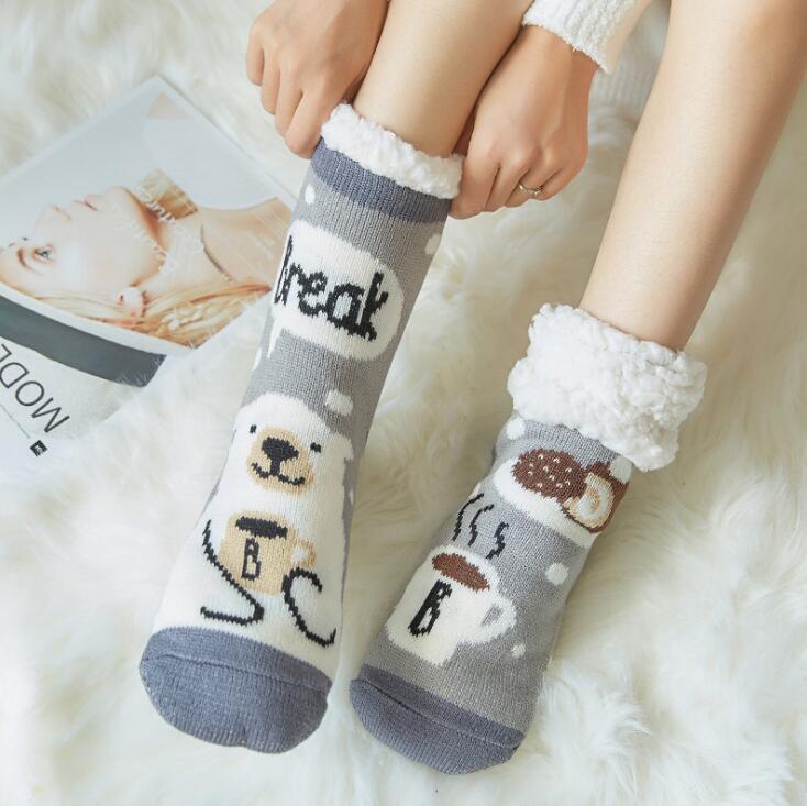 Warm and thick Plush sleeping socks