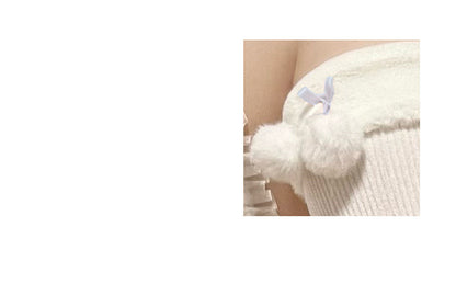 Lovely Lolita Plush Wool Ball Jk Medium Shank Socks