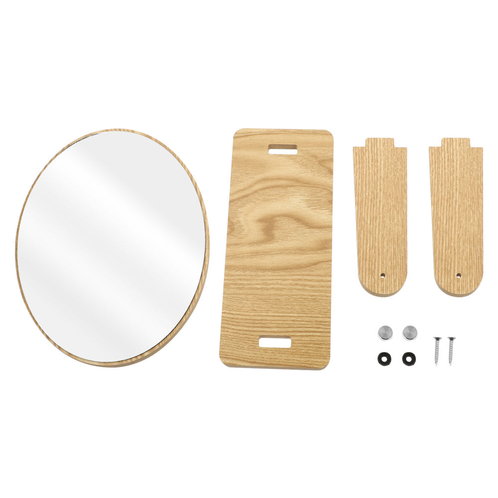 Wooden Makeup Mirror Desktop Desktop Rotating Beauty Mirror