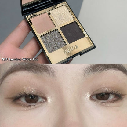 Four Colors Eye Shadow Powder Brown Earth Color Smoky Makeup Matte