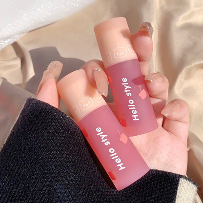 HELLOSTYLE Little Bear Soft Limited Lip Mud Girl Heart Matte Velvet Lip Lacquer