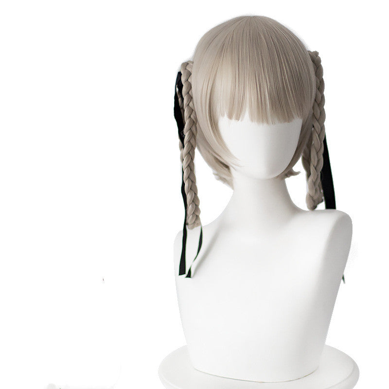 Blue And Gray Twist Braid Ring Cosplay Wig