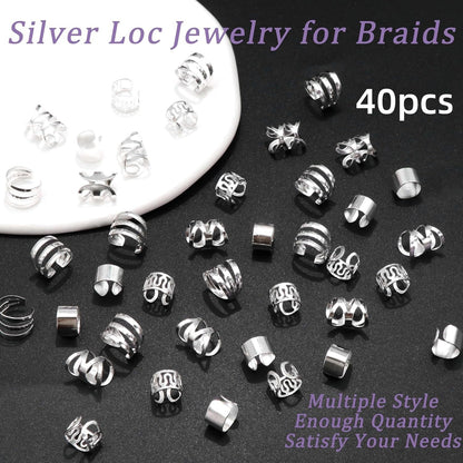 40 Pieces Ear Clip Dirty Braid Hair Ring