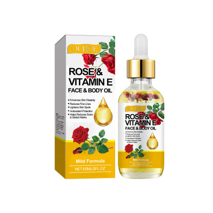OUHOE Rose Vitamin E Essential Oil Moisturizes And Brightening Face To Improve Skin Elasticity And Radiance
