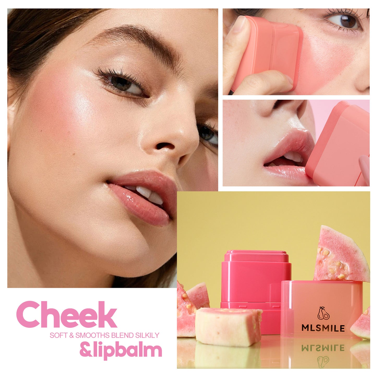 Flat Tube Fruit Blush Stick 2 In 1