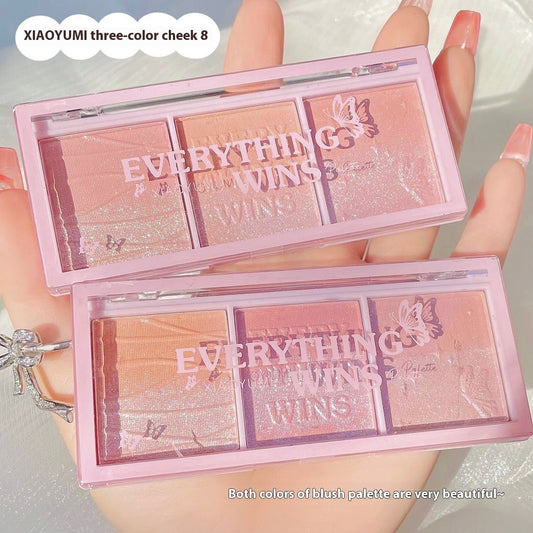 Secret Garden Gradient Three-color Pearlescent Blush Eye Shadow