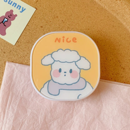 Ins Style Simple Cute Puppy Cartoon With Mirror Contact Lens Case