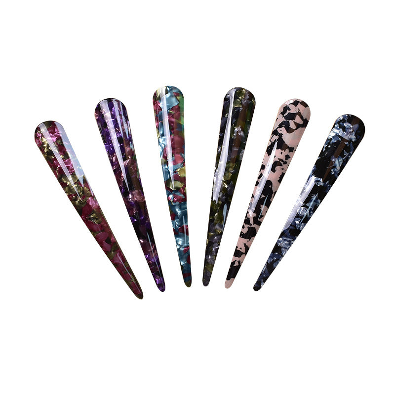 Ornament Korean Style Acrylic Barrettes Tweezers Large Ox Horn Hairclip French Version Grip