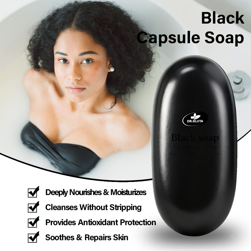 Black Capsule Soap Whitening Skin Care Cleanses Without Stripping Lightening Face
