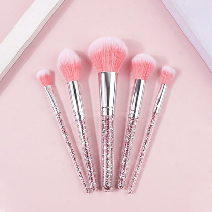 New 5 Diamond Handle Makeup Brush Set Soft Fur Face Powder Repair Eyeshadow Brush Exquisite Portable Makeup Tools