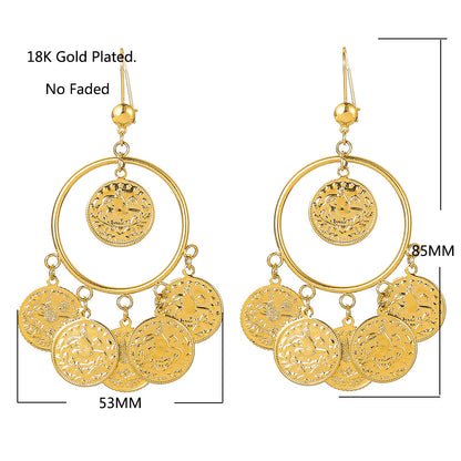 Vintage metal copper earrings earrings