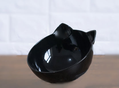 New Inclined Cat Food Bowl Cat Ear Oblique Mouth Transparent Single Pet Bowl
