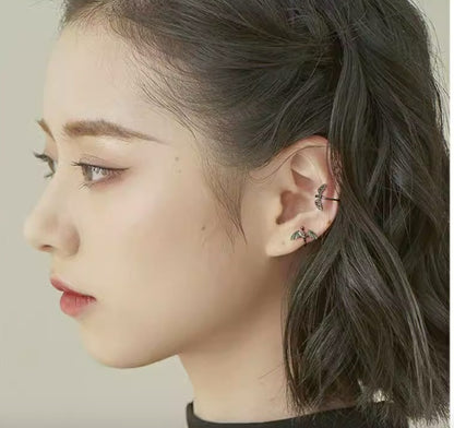 Bat Ear Clip Non-pierced Earrings For Women Cool Personalized Cold Style Punk Handsome Hip Hop Ear Clip Painless Ear Studs
