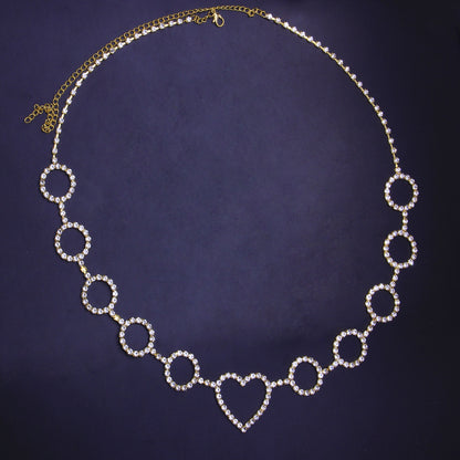 All-match Fashion Dress Waist Chain Combination Rhinestone Love Waist Chain C