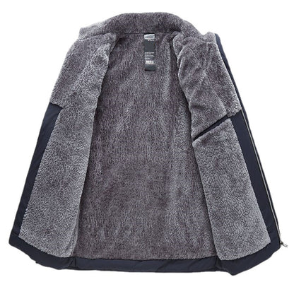 Mid-length Cotton-padded Coat For Middle-aged And Older Men