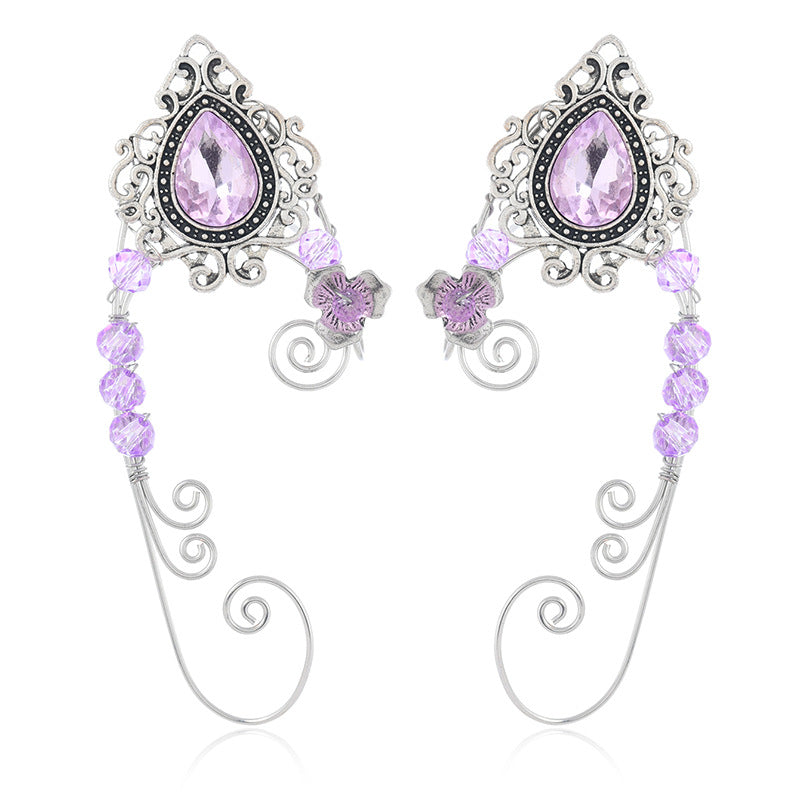 Crystal Creative Ear Clip Female Vintage Earrings