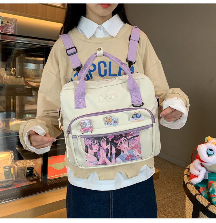 College Style Messenger Bag Dark School Girl Student In Tooling