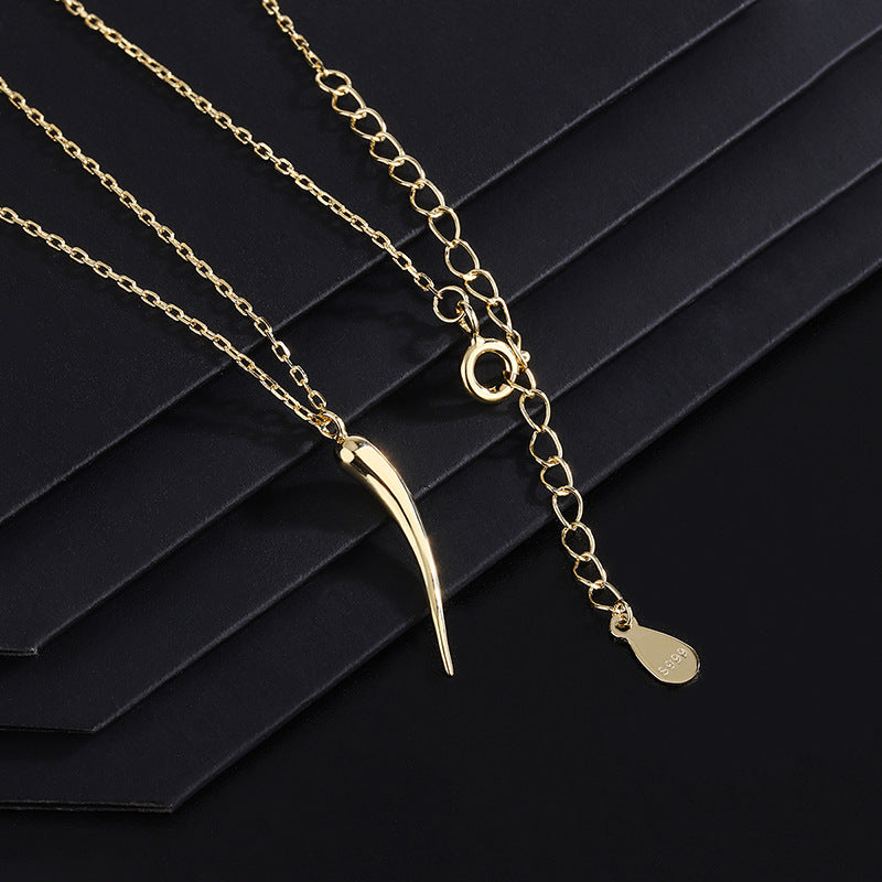 Pure Silver Small Chili Necklace For Women