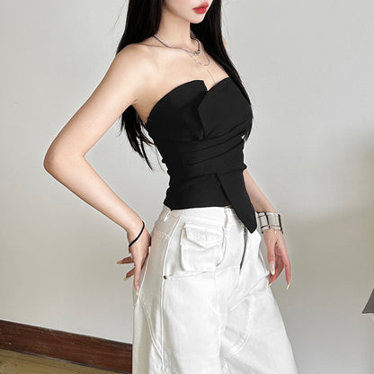 Irregular Spicy Girl Short Tube Top Blouse