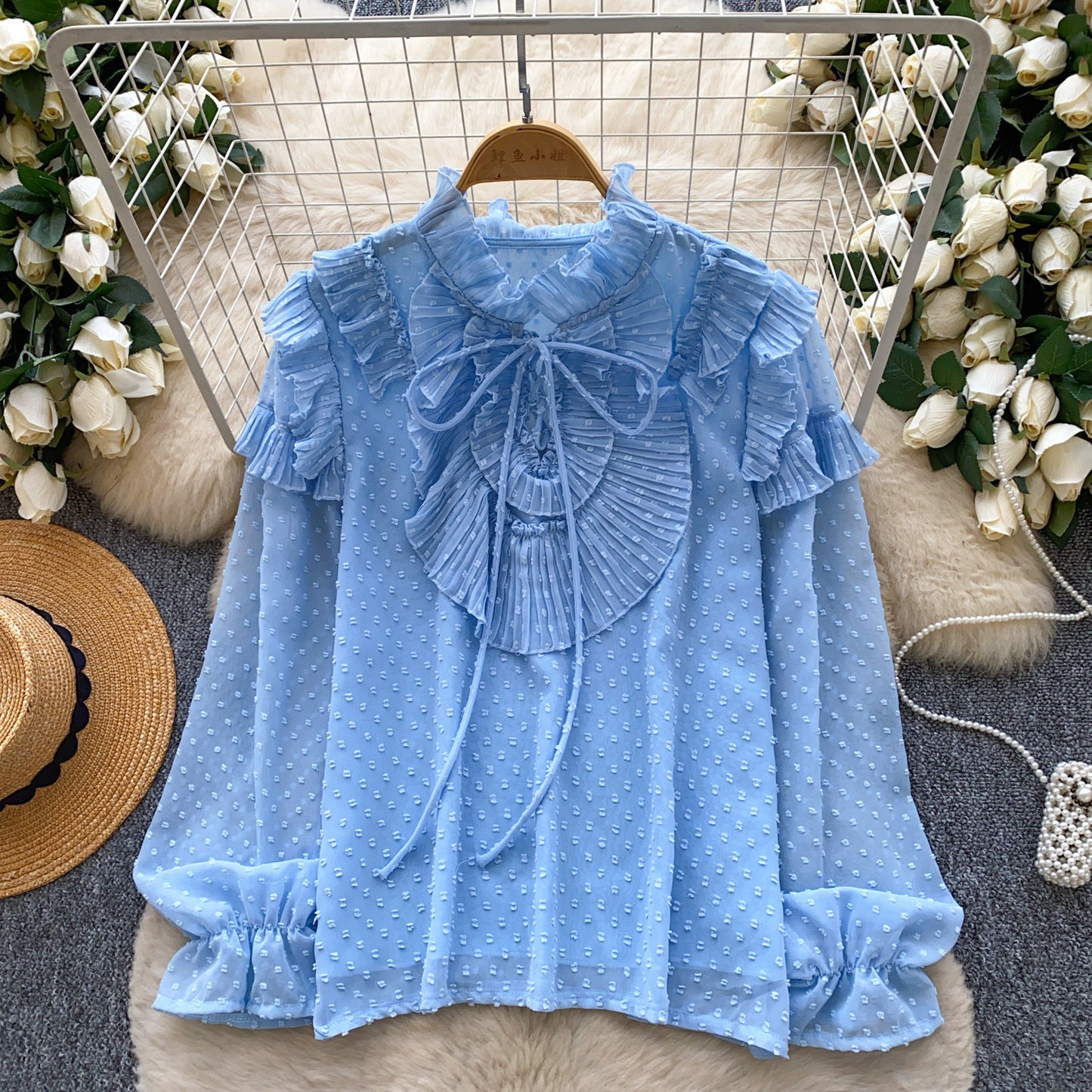 Early Spring Light Luxury Youth-Enhancing Chic Blouse Top