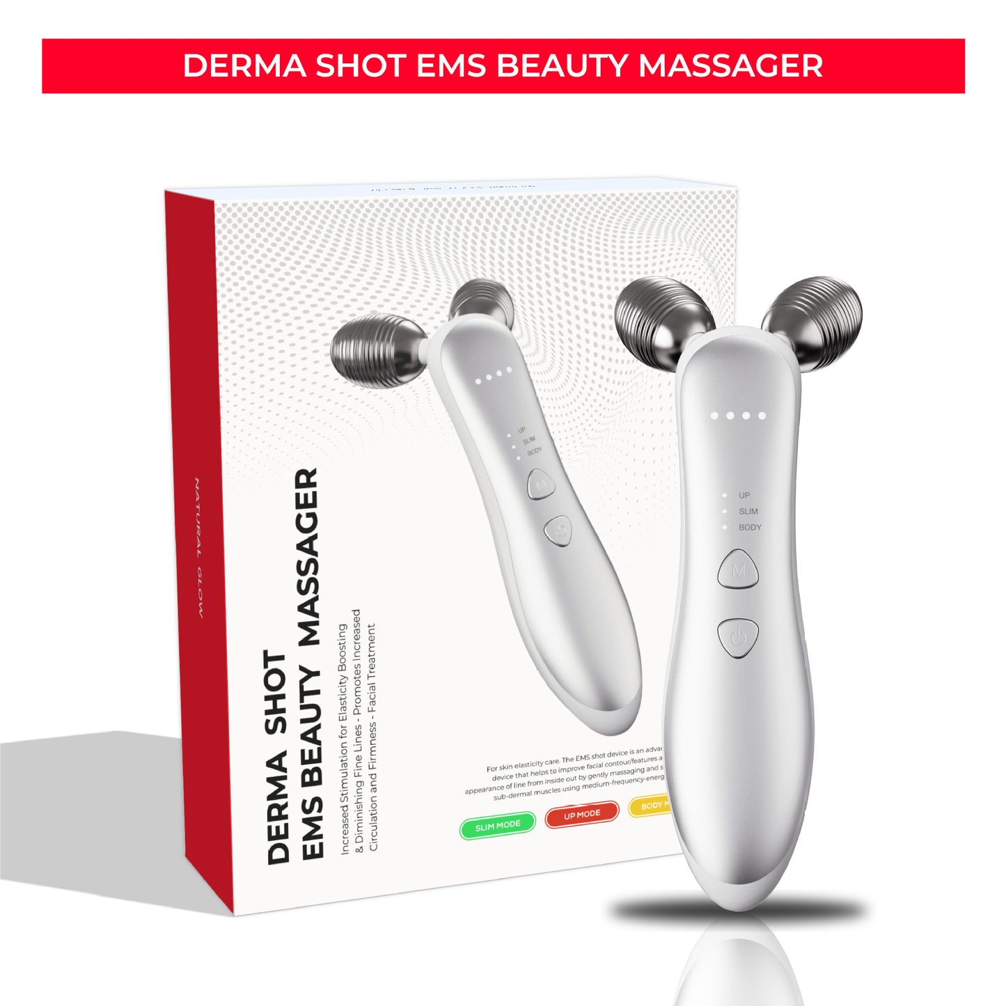 Micro-current Roller Face Slimming Massager 2-wheel Shaping Skin Tightening Beauty V Face