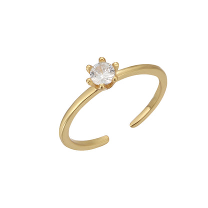 S925 Sterling Silver Inlaid Zircon Women's Opening Adjustable Toe Ring