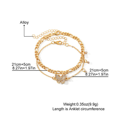 Creative Personality Beach Anklet Retro Butterfly Anklet For Women